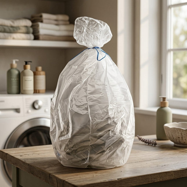 IA - Sac poubelle 110L blanc 40µ - Carton de 200 sacs