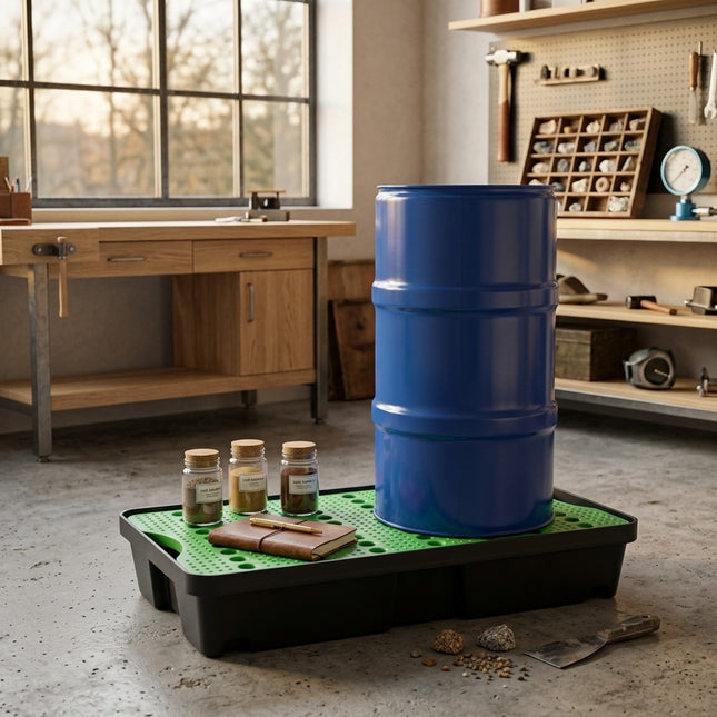 IA - Bac de rétention 45L avec caillebotis pour bidons