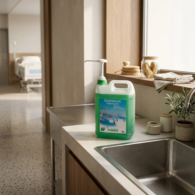 IA - SURFANIOS Premium Détergent Désinfectant Sols & Surfaces – Nettoyage & Désinfection – Bidon 5L