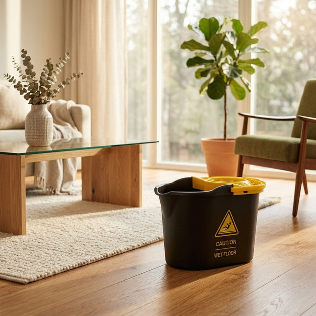 IA - Seau rectangulaire 16L avec essoreur et bec verseur