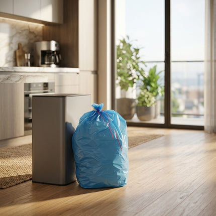 IA - Sac poubelle 110L bleu - PEBD 40µ - Carton de 200 sacs