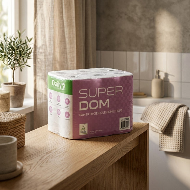 IA - Papier Toilette Blanc Écolabel – 180 Feuilles – Lot de 36 Rouleaux – DAILYK GREEN