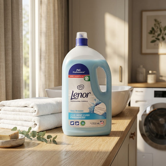 IA - LENOR Professional Brise Marine Assouplissant Linge – 200 Doses – Parfum Frais – Bidon 4L