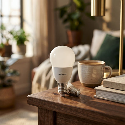 IA - Philips - Lampe LED Sphérique E14 7W (60W) Dépolie 2700K