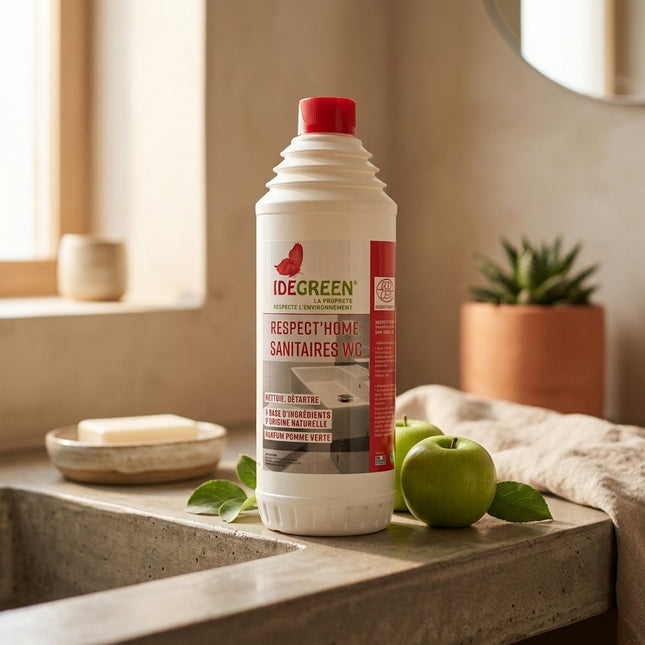IA - Gel WC nettoyant détartrant parfumé écocert RESPECT HOME IDEGREEN - Flacon 1l