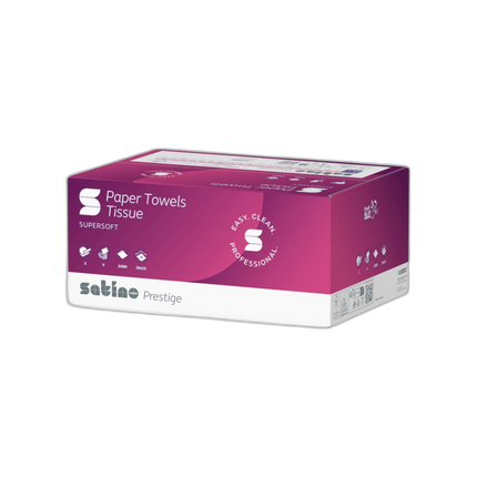 Essuie-mains pliés en V 2 plis pure ouate - 3000 unités