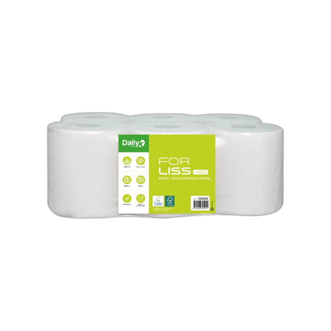 Daily K - Essuie-tout dévidage central 450 formats Ecolabel