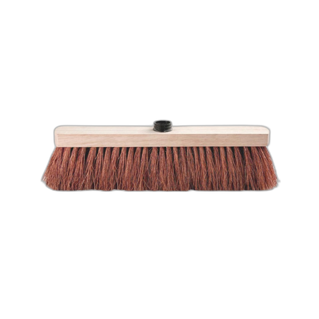 Balai coco naturel 38 cm - Monture bois et douille à vis