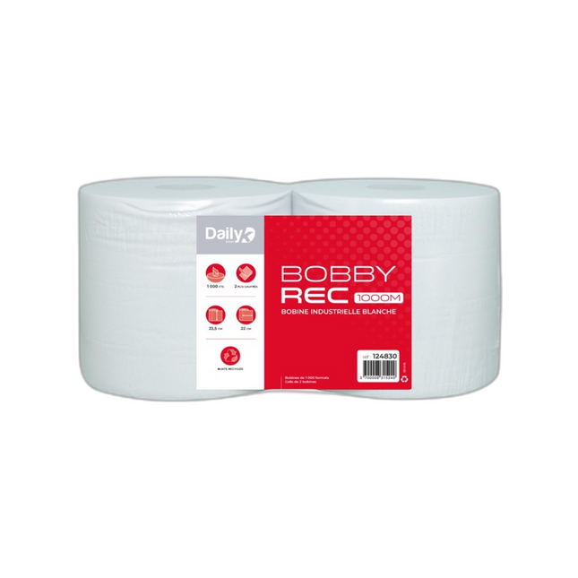 Daily K - Bobine Essuie-Tout 1000 Formats Recyclée (Lot de