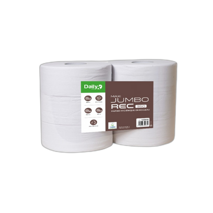 DAILYK Papier Hygiénique Maxi Jumbo 350m, 2 plis, 6 Rouleaux