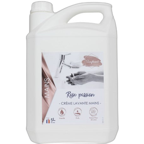 Crème lavante mains douce rose parfum floral - 0260 - Bidon 5L - image 1