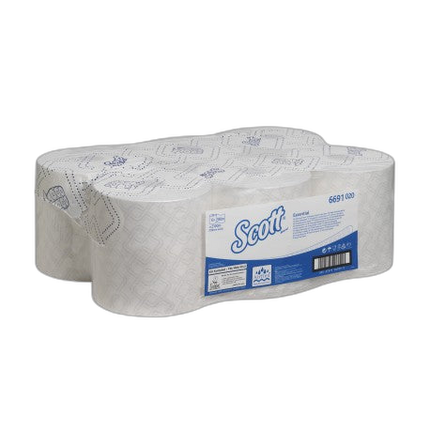 Essuie-mains 1 pl. ouate blanc 350m SCOTT ECOLABEL /6691- Colis 6 rlx - image 1