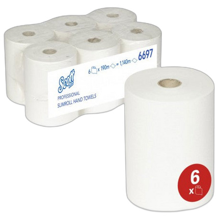 Essuie-mains blanc 190m Ecolabel SCOTT SLIMROLL- Ct 6 - image 1