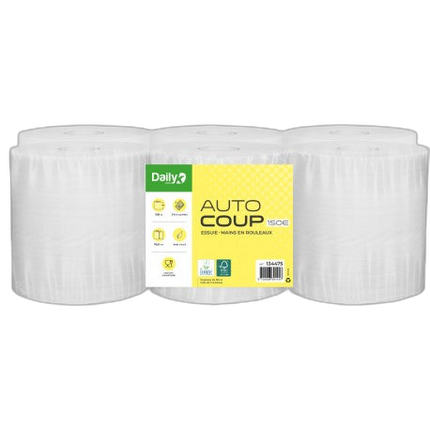 Essuie-mains blanc 150m écolabel AUTOCOUP 150E DAILYK GREEN- 6 rlx - image 1