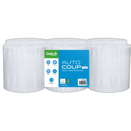 Essuie-mains blanc 150m écolabel AUTOCOUP 150 DAILYK GREEN - 6 rlx - image 1