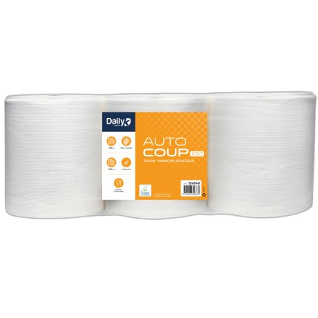 Essuie-mains blanc 100m Ecolabel AUTOCOUP 100 DailyK Premium- 6 rlx - image 1