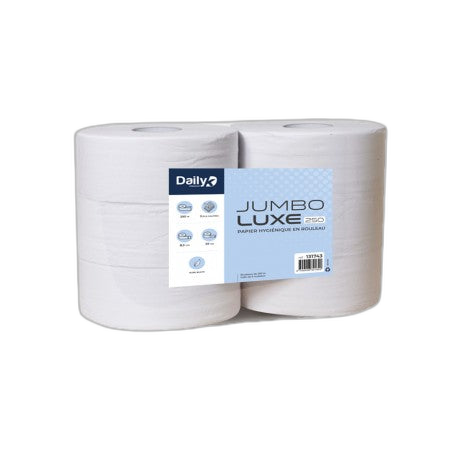 PH maxi JUMBO LUXE 250m gaufré 3 plis blanc Dailyk Premium - 6 rlx - image 1