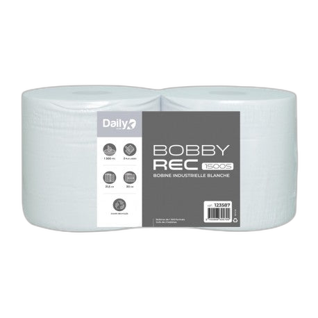 Bobine recyclée blanche BOBBYREC 1500S  Dailyk Start - Colis de 2 - image 1
