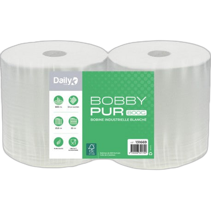 Bobine blanche 800F pure ouate BOBBYPUR 800G Dailyk Start - Lot 2 - image 1