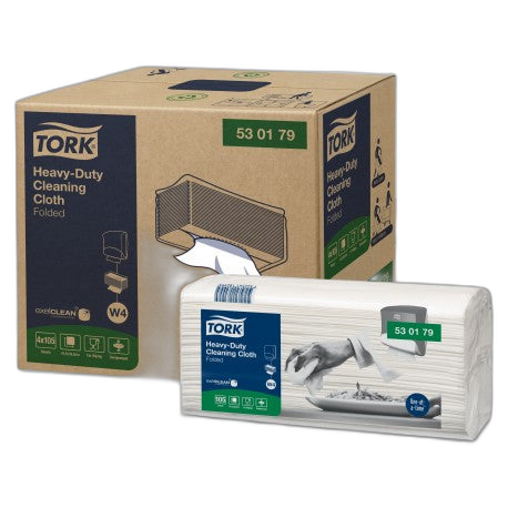 Chiffon de nettoyage plié 105F blanc ultra résistant TORK - Ct 4 - image 1