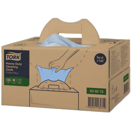 Chiffon de nettoyage plié  Bleu industriel handi box TORK -Colis180 F - image 1
