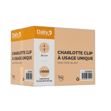 Charlotte à clip usage unique non tissée bleue 10X100 - Ct 1000 - image 1