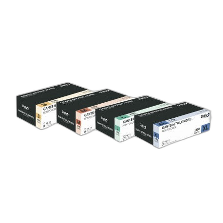 Gant nitrile noir non poudré - Boite de 100 - image 1