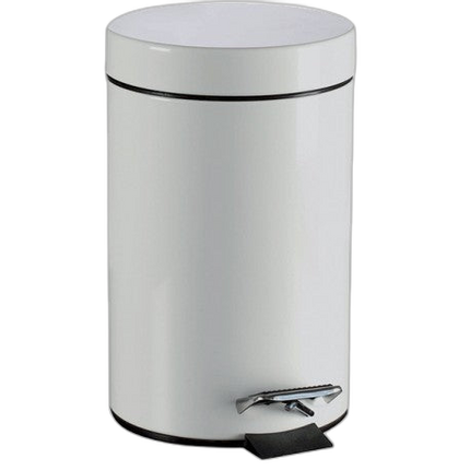 Poubelle 12L à pédale métal laqué blanc - image 1