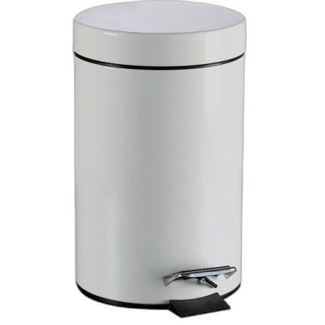 Poubelle 12L à pédale métal laqué blanc - image 1