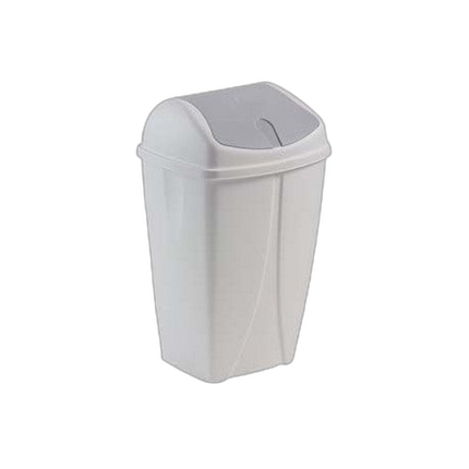 SWING Poubelle plastique blanche à couvercle basculant 50L - image 1
