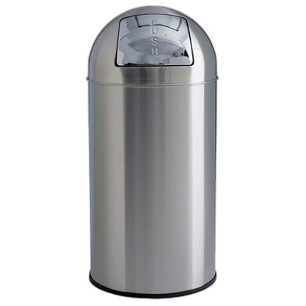 Poubelle 40L en Inox brossé avec couvercle PUSH - image 1
