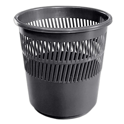 Corbeille de bureau ajourée gris anthracite 14L ECOGREEN - image 1