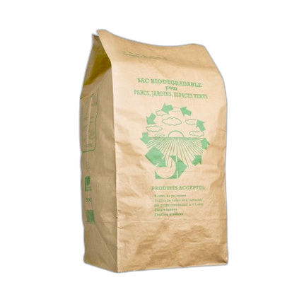 Sac papier déchets verts 100L kraft 40+30x80 + 30/2- Paquet de 25 - image 1