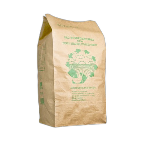 Sac papier déchets verts 100L kraft 40+30x80 + 30/2- Paquet de 25 - image 1