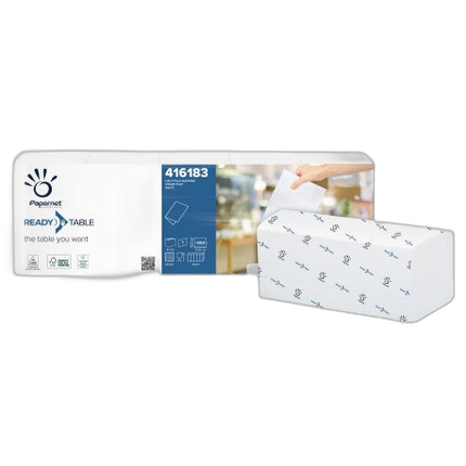 Serviette 17x22cm blanche 2 plis ouate pliée 1/2 Ecolabel-Ct 8000 - image 1