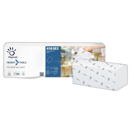 Serviette 17x22cm blanche 2 plis ouate pliée 1/2 Ecolabel-Ct 8000 - image 1