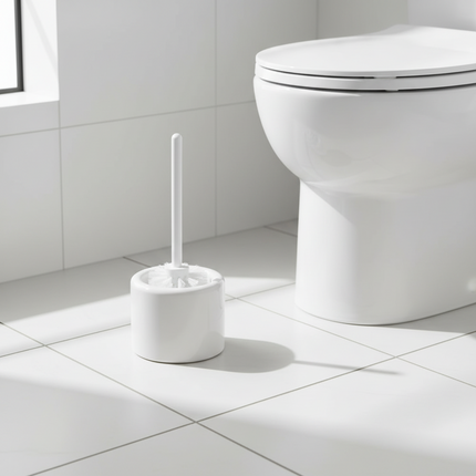 Ecoline - Socle pour balayette WC, Blanc, Ø 125 mm