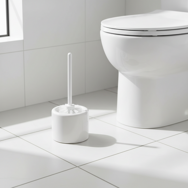 Ecoline - Socle pour balayette WC, Blanc, Ø 125 mm